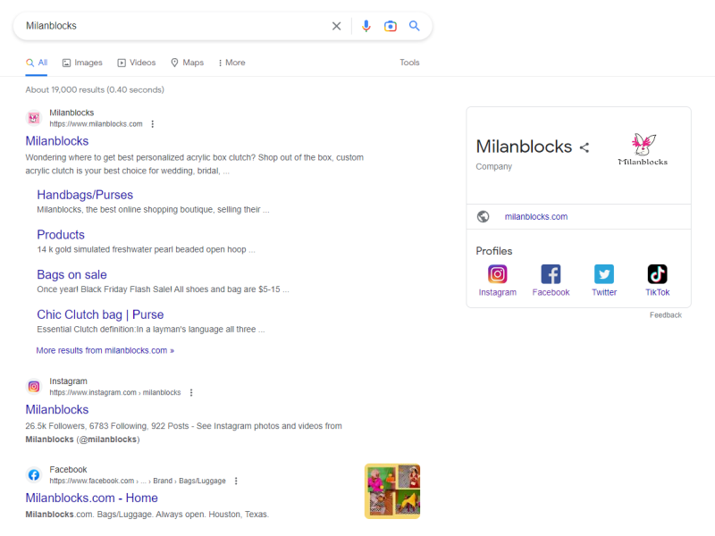 Google Knowledge panel